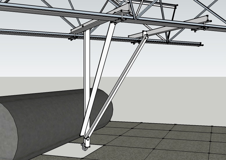 3D render of designed permanent aerial rigging point.